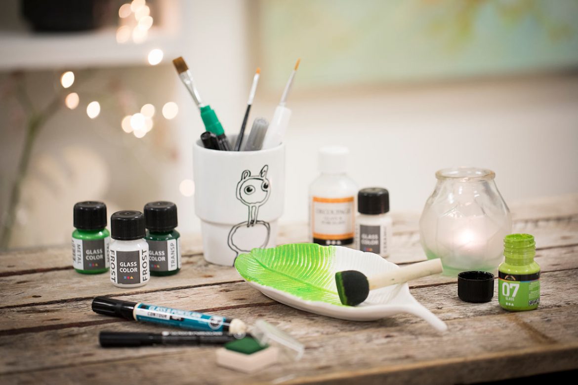 Testa något nytt, dekorera glas, porslin och terrakotta